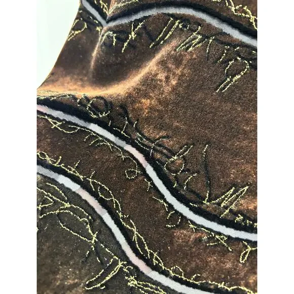 Vintage Chico's Design Size Medium (1) Silk Rayon Blend Velvet Button Up Shirt - Picture 3 of 6